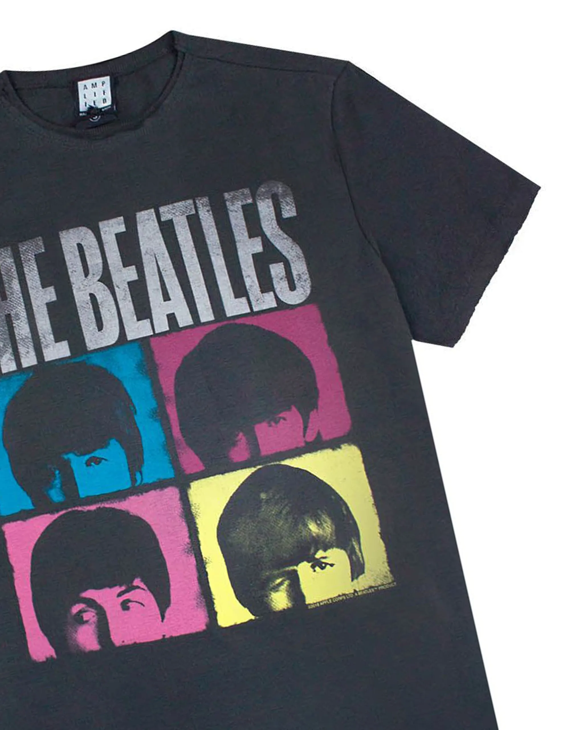 Amplified Clothing The Beatles Distressed Graphic Mens Grey Short Sleeved T-Shirt