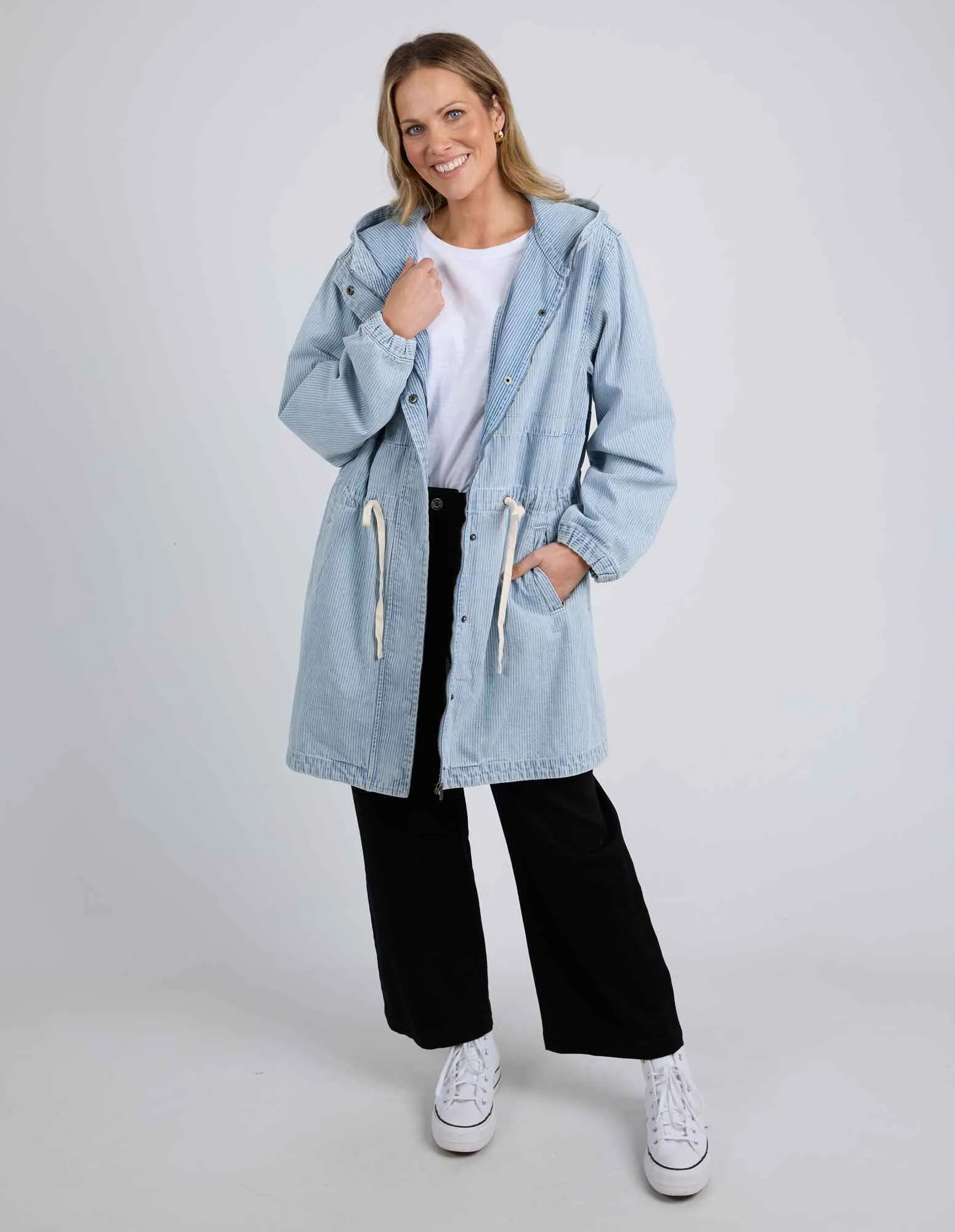 Bennett Denim Parker - Blue/ White Stripe