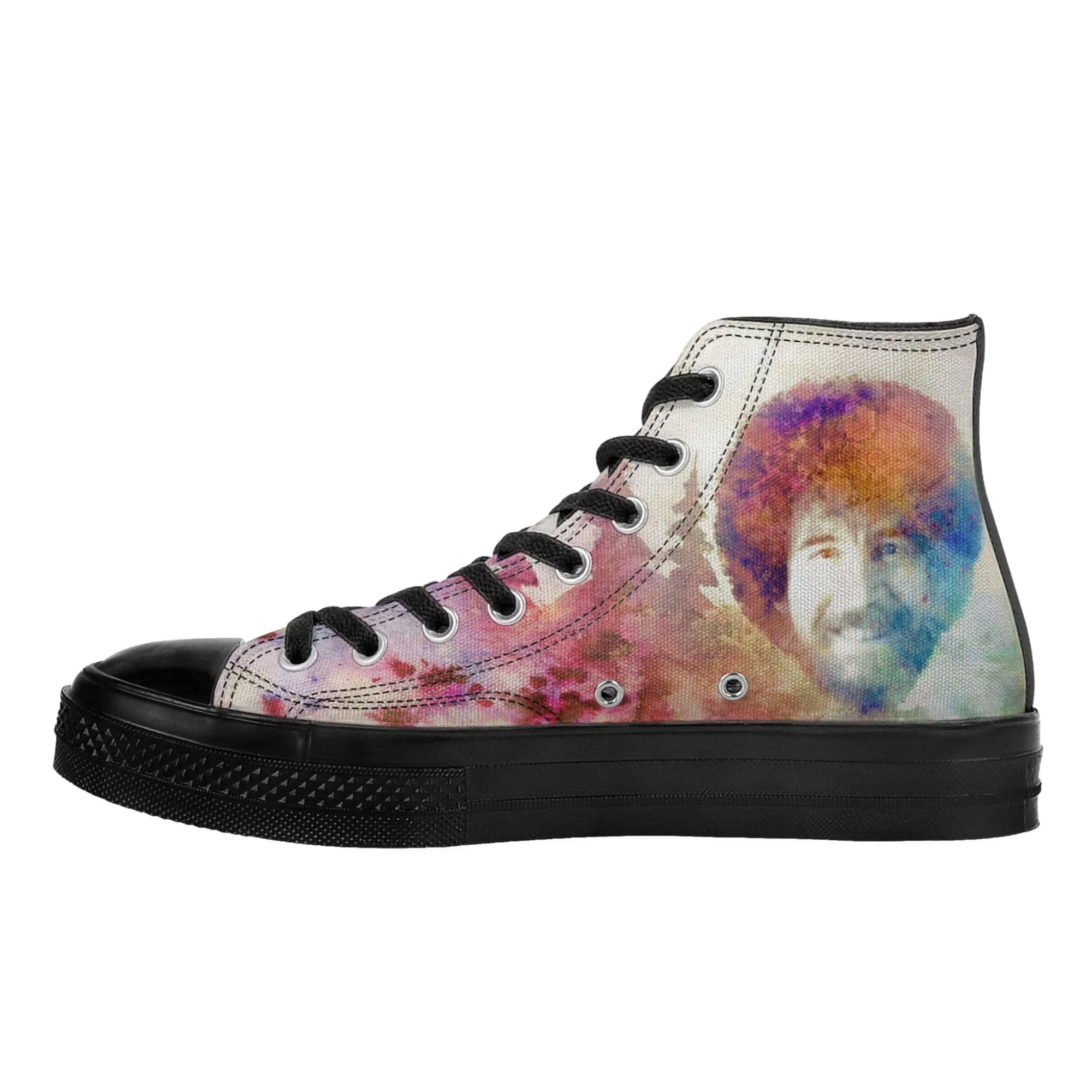 Bob Ross Tribute Shoes | Classic High-top canvas Sneaker