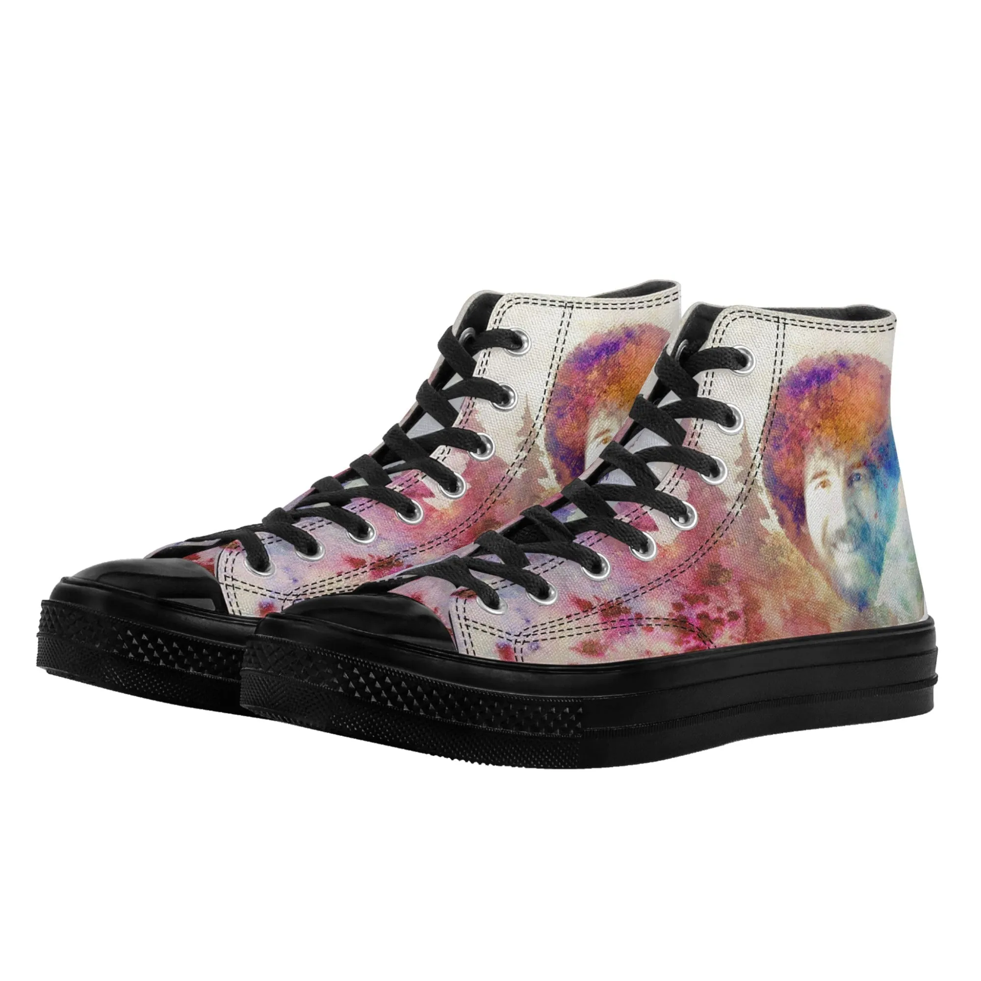 Bob Ross Tribute Shoes | Classic High-top canvas Sneaker