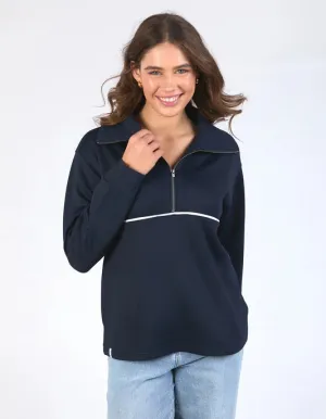 Bonnie Half Zip Sweat - Navy