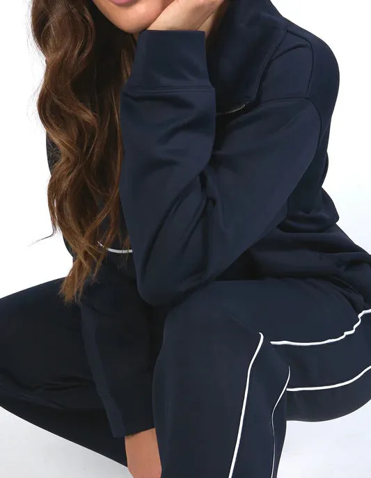 Bonnie Half Zip Sweat - Navy