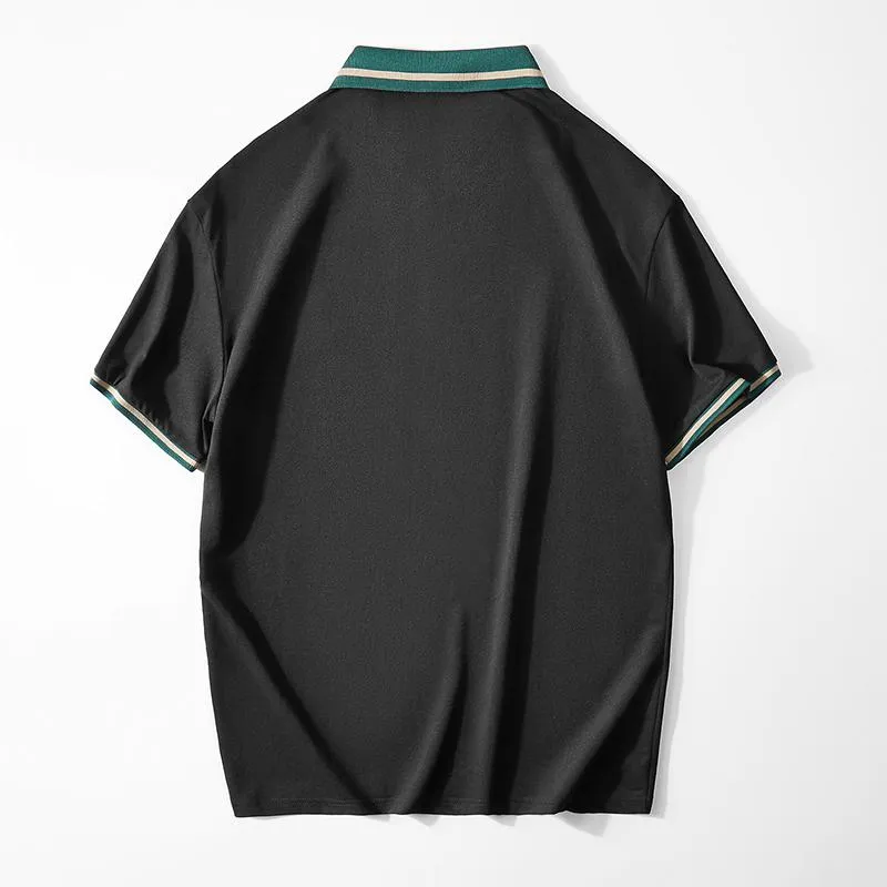 Casual Business Lapel Silky Short Sleeve Polo Shirt