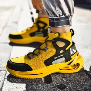 Flying Woven Mesh High-Top Casual Sneakers
