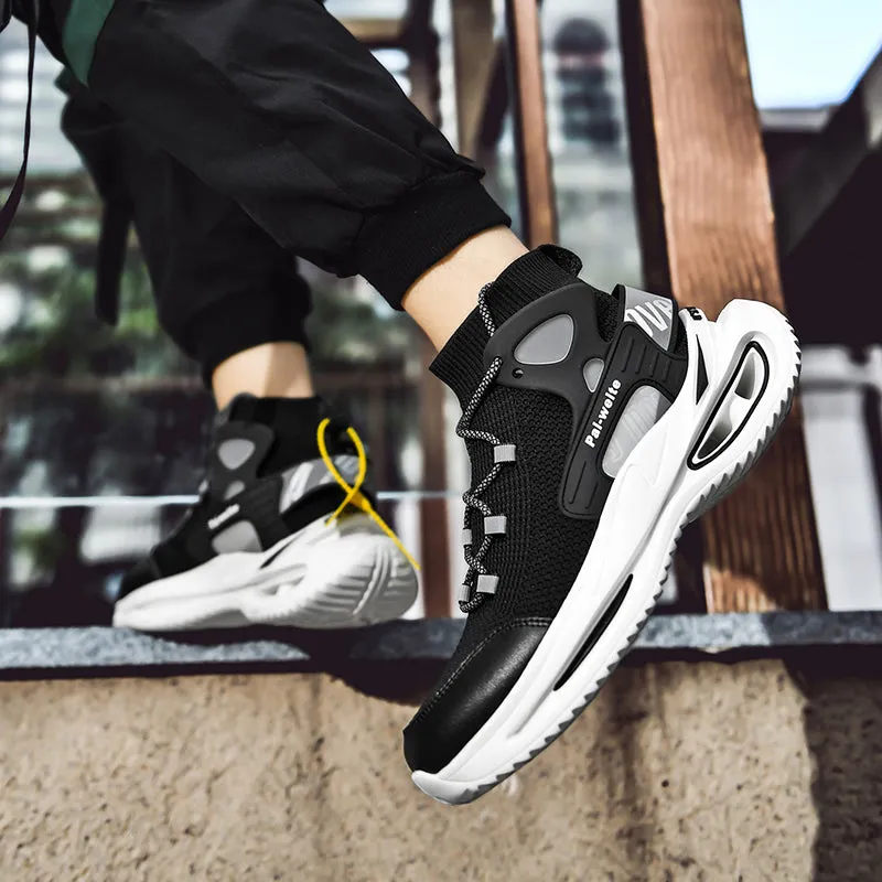Flying Woven Mesh High-Top Casual Sneakers