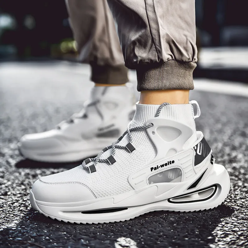 Flying Woven Mesh High-Top Casual Sneakers