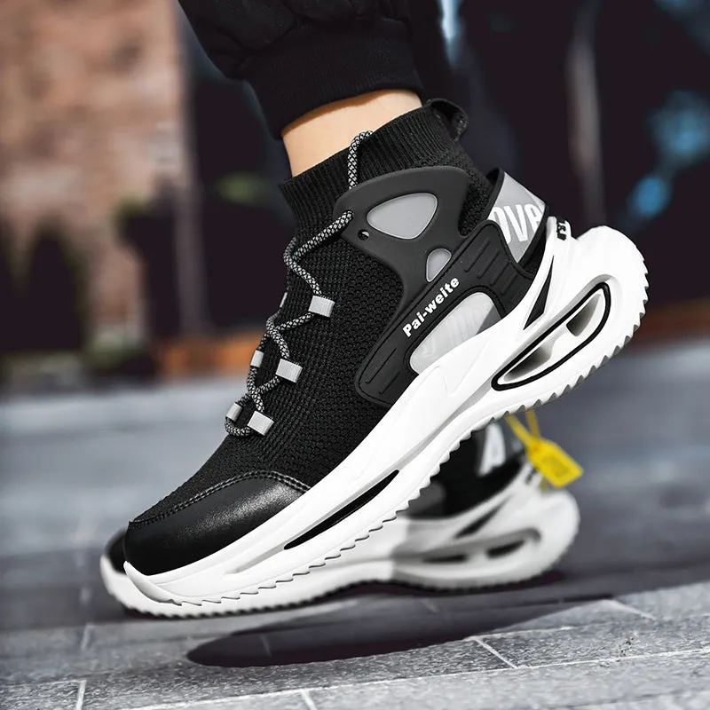 Flying Woven Mesh High-Top Casual Sneakers