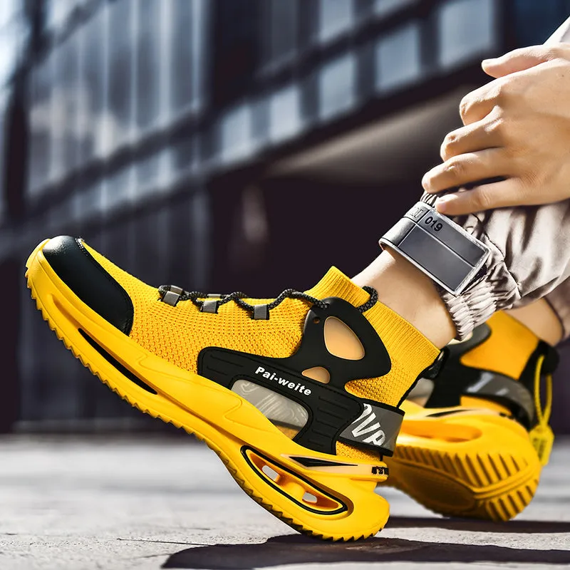 Flying Woven Mesh High-Top Casual Sneakers