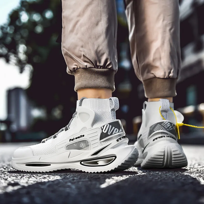 Flying Woven Mesh High-Top Casual Sneakers