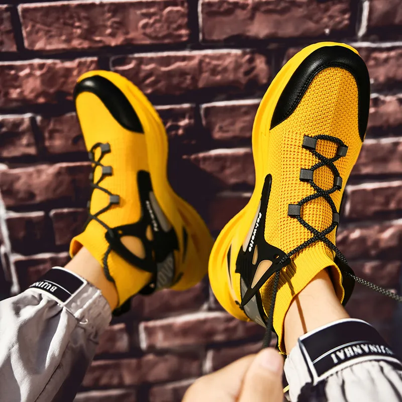Flying Woven Mesh High-Top Casual Sneakers
