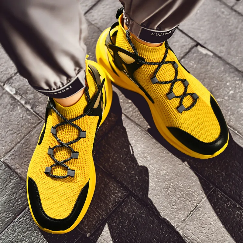Flying Woven Mesh High-Top Casual Sneakers