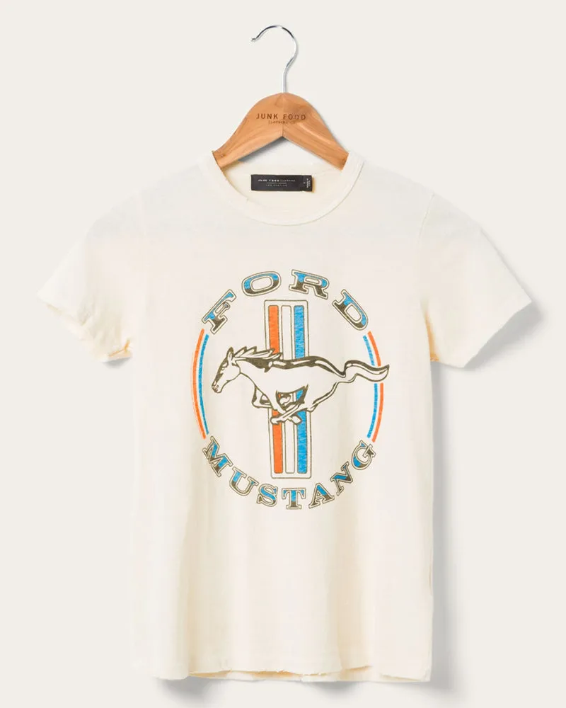 Junk Food WOMEN'S FORD MUSTANG STRIPE ORIGINAL TEE - BIRCH