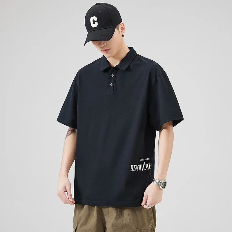 Lapel Silky Pure Cotton Short Sleeve Polo Shirt