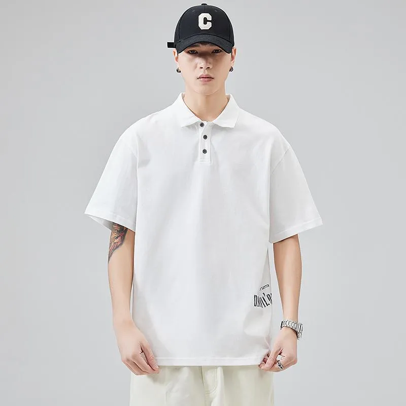 Lapel Silky Pure Cotton Short Sleeve Polo Shirt