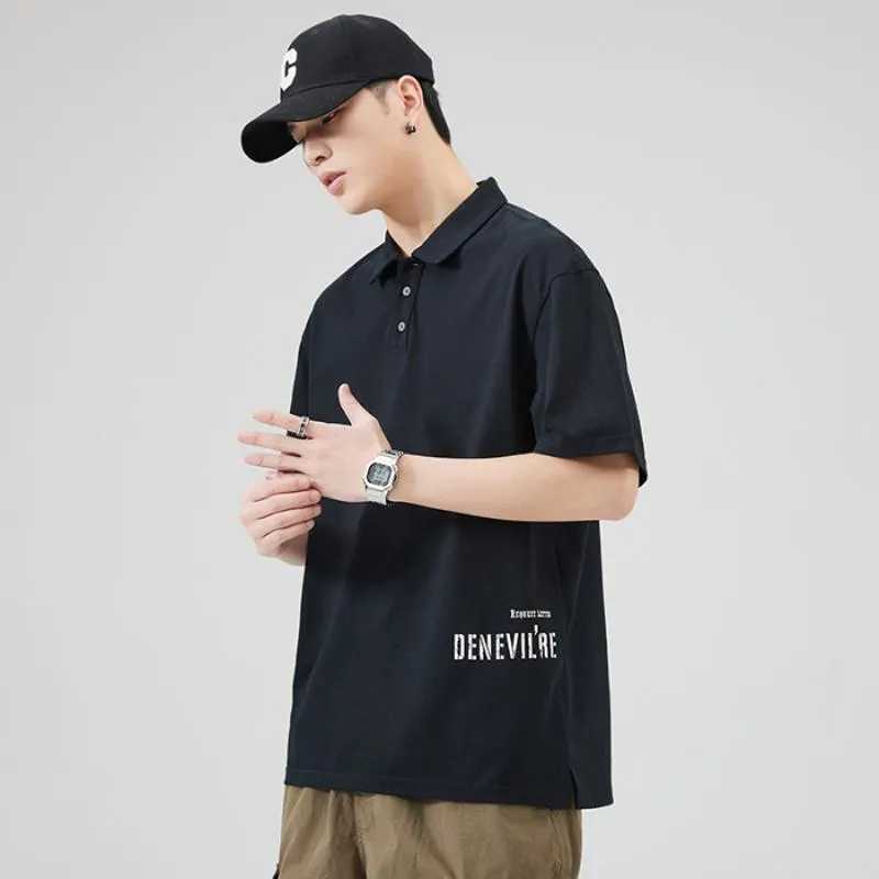 Lapel Silky Pure Cotton Short Sleeve Polo Shirt