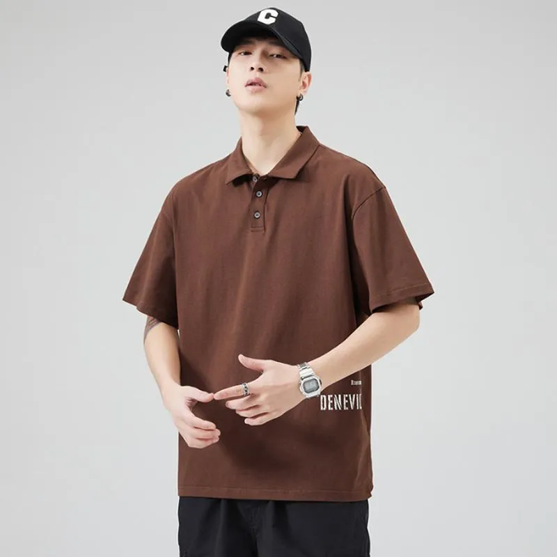Lapel Silky Pure Cotton Short Sleeve Polo Shirt