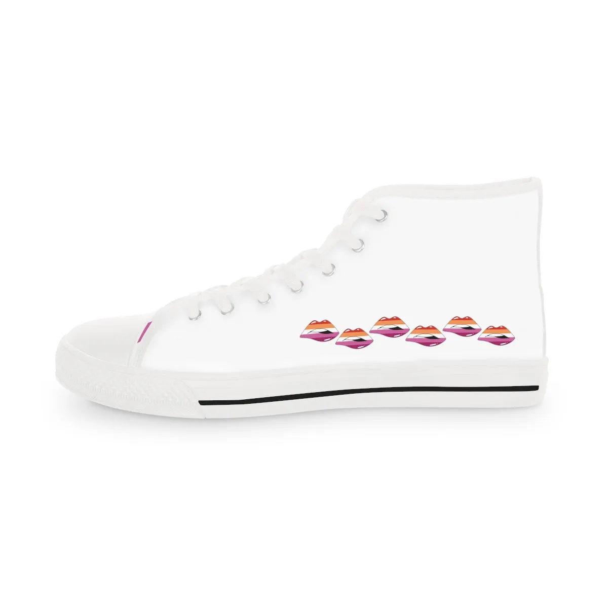 Lesbian Flag Kisses LGBTQ High Top Sneakers Unisex Size