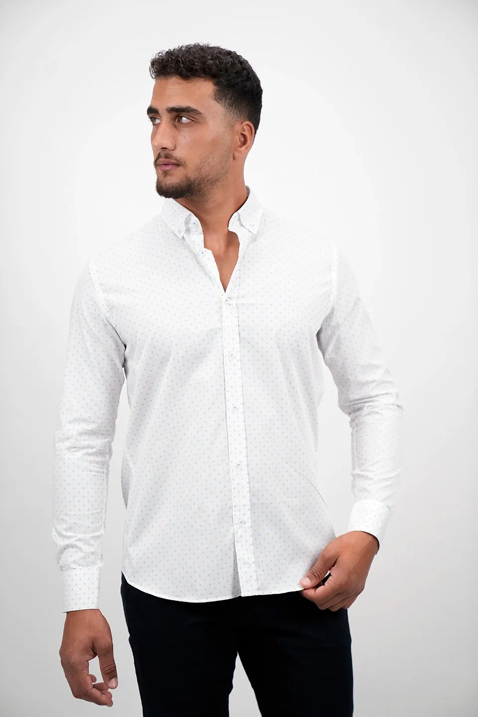 Long Sleeved Printed Casual Shirt