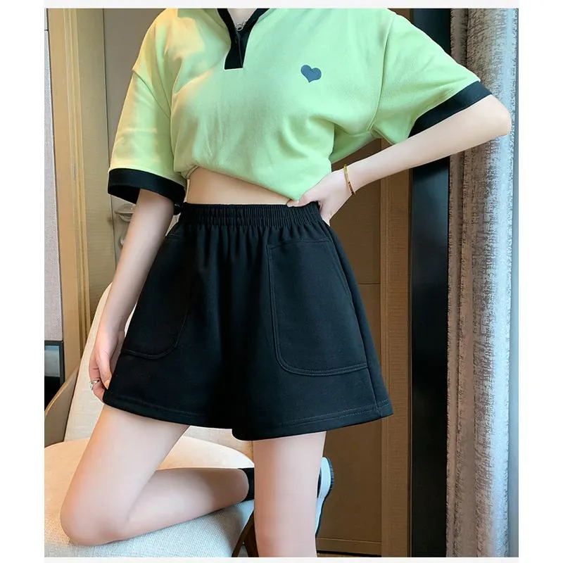 Loose-Fit Casual High-Waisted Sports Chic Worn Outside Running Shorts