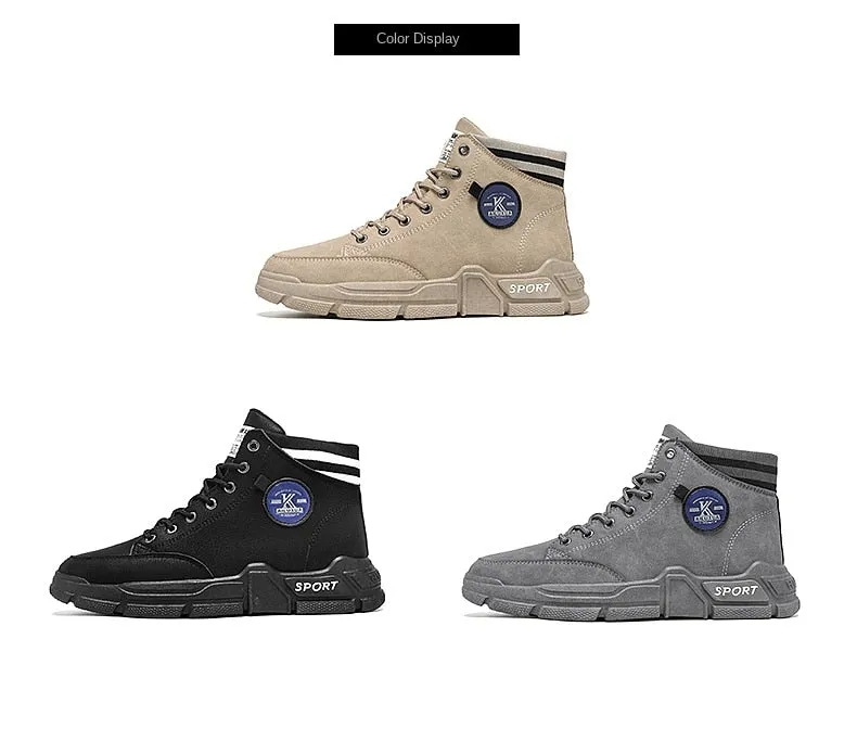Men Autumn New Personality Fashion Casual Boots High-top Tooling Winter Shoes - MSWRB50424