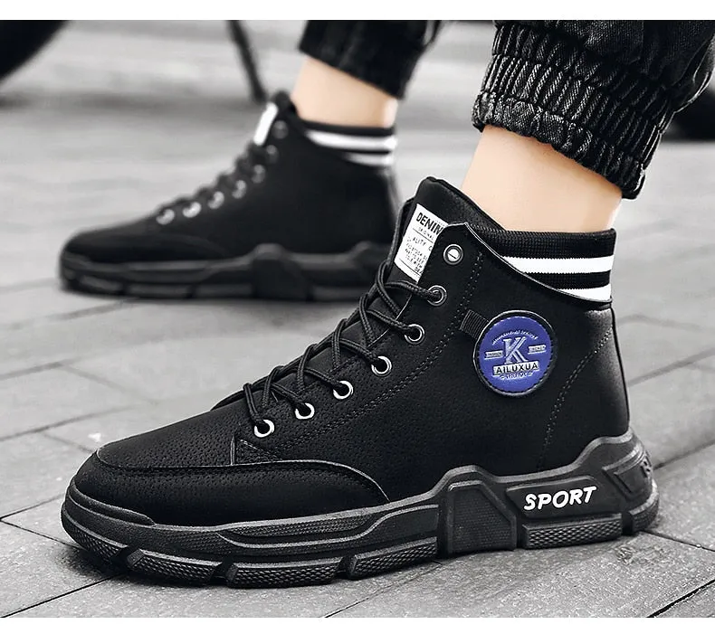 Men Autumn New Personality Fashion Casual Boots High-top Tooling Winter Shoes - MSWRB50424