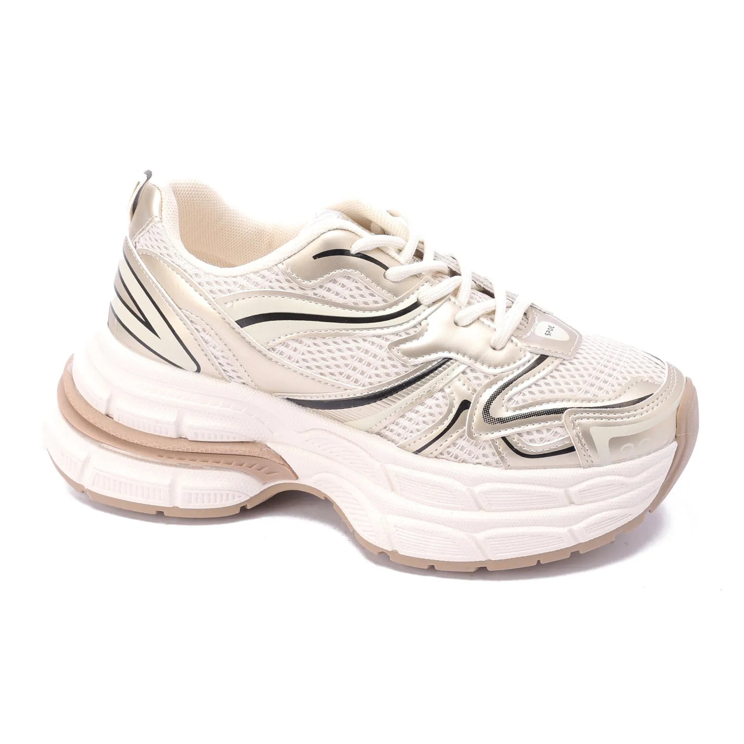 Metallic StrataRun Sneakers - Beige