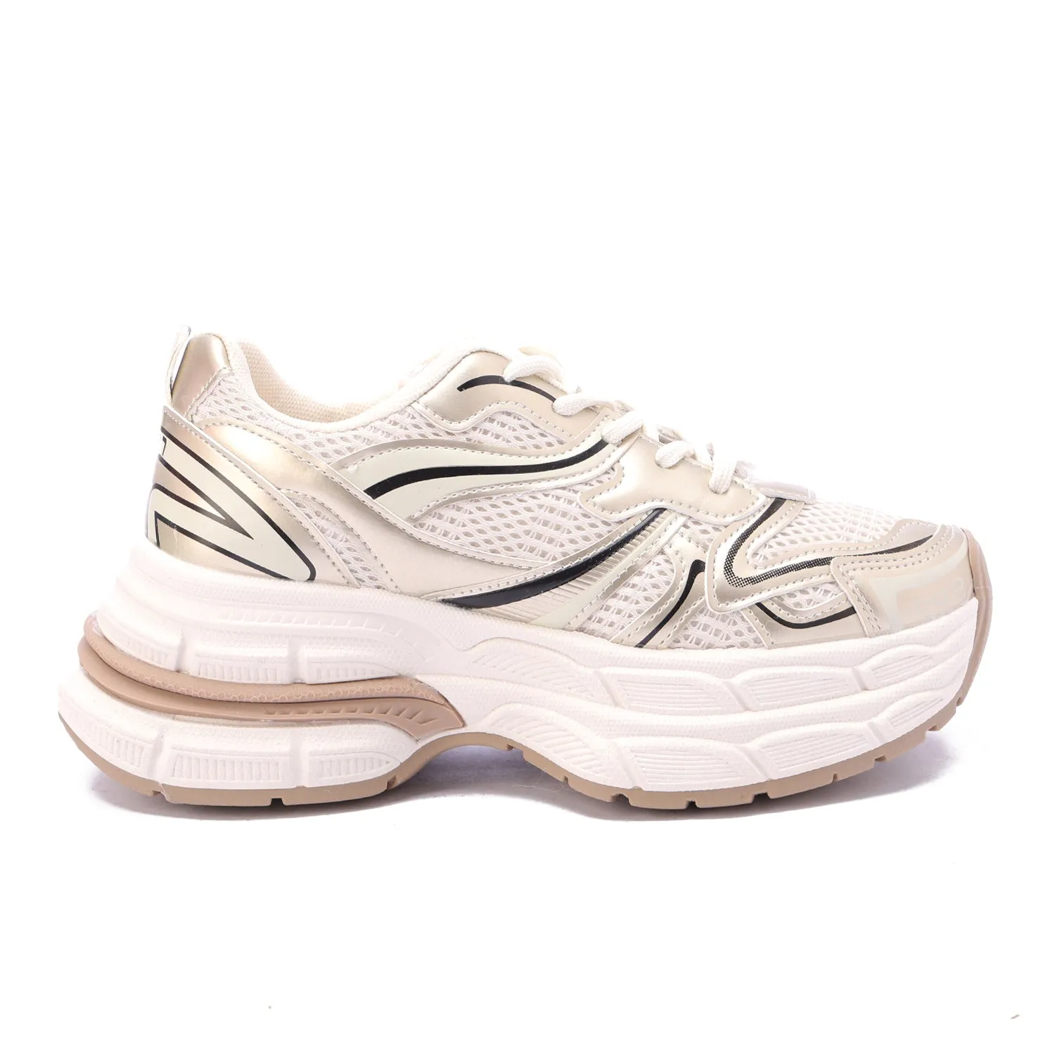 Metallic StrataRun Sneakers - Beige