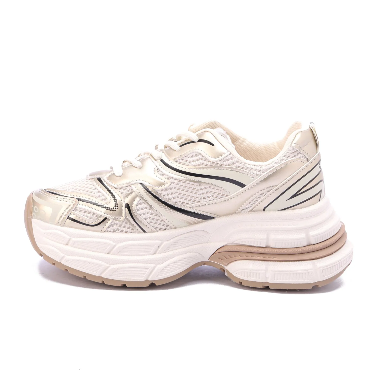 Metallic StrataRun Sneakers - Beige