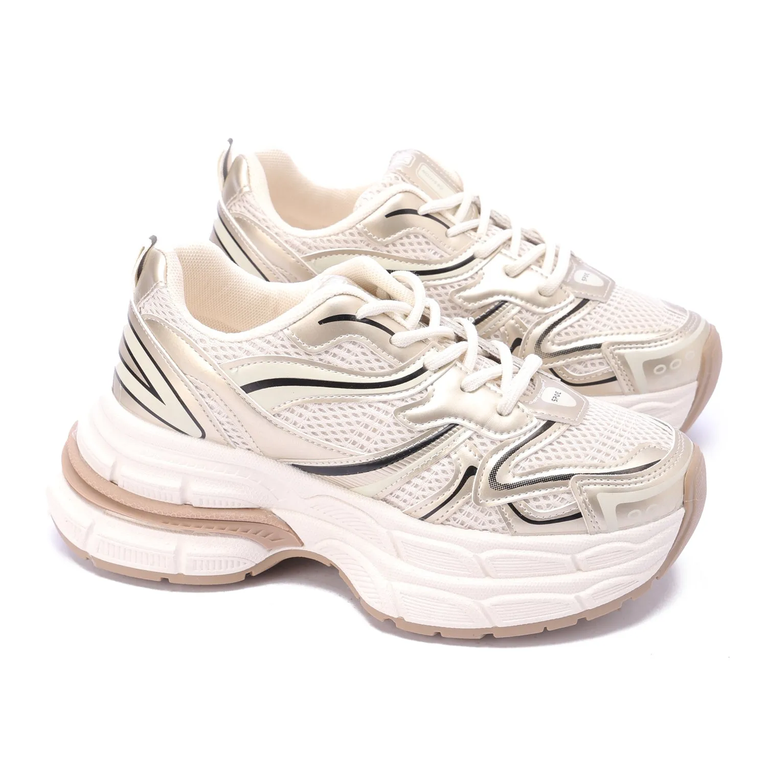 Metallic StrataRun Sneakers - Beige