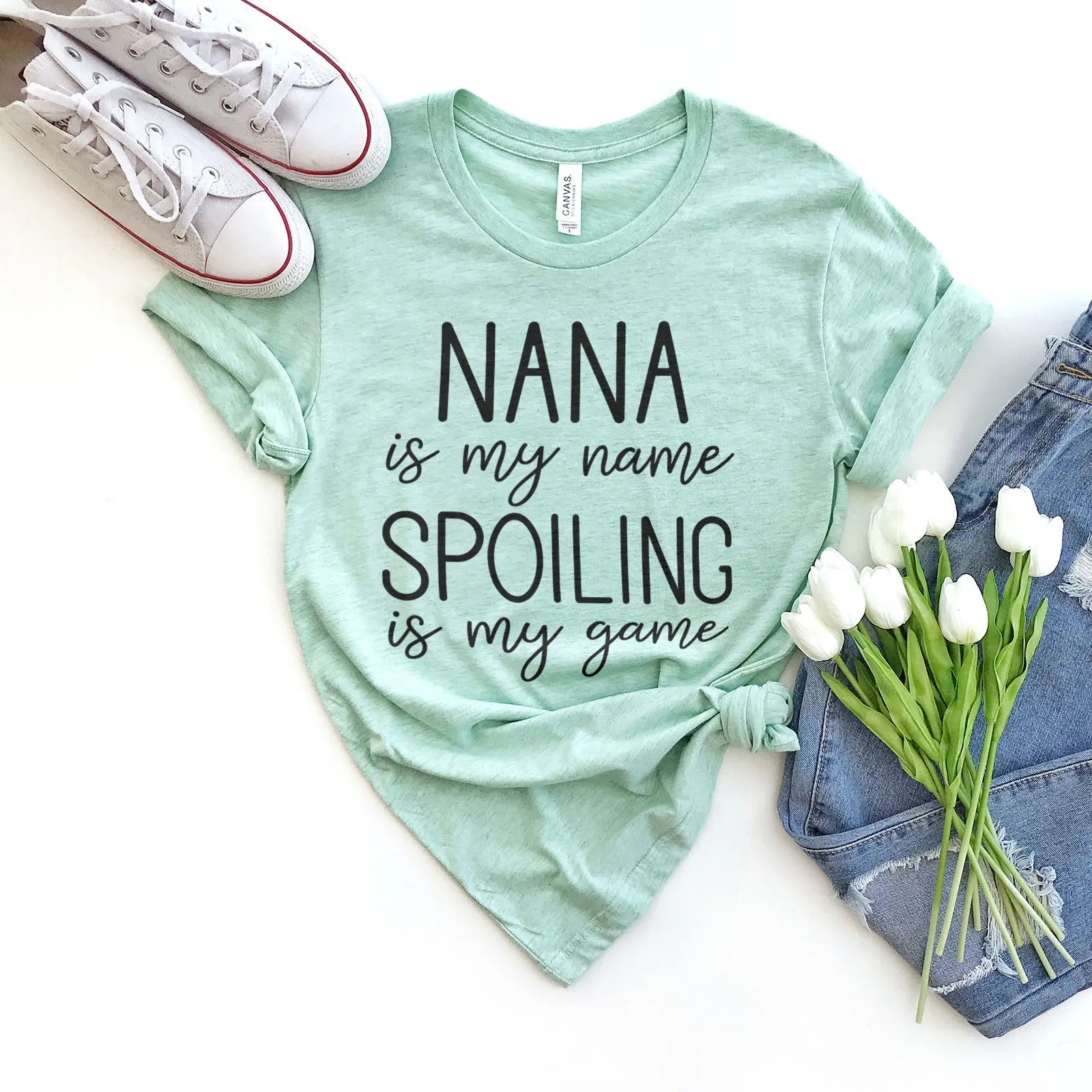 Nana Is My Name Spoiling Is My Game Shirts For Women - Christian Shirts for Women - Religious Tee Shirts