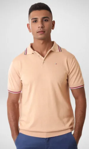 New Men Polo TH - 100% Cotton - Beige