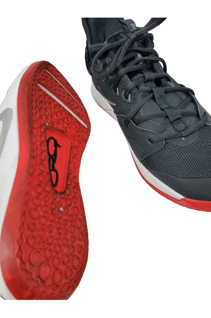 Nike P. George unisex black, white and red sneakers size 7Y
