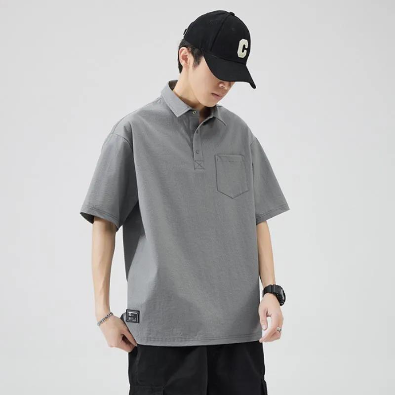 V-Neck Simplicity Casual Pure Cotton Versatile Short Sleeve Polo Shirt