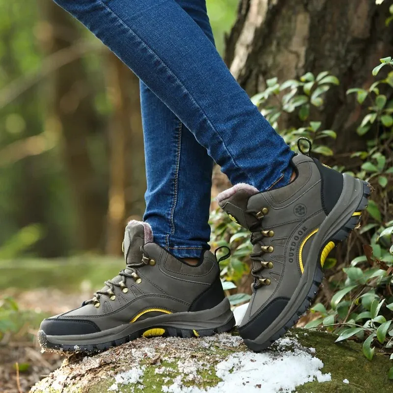 Women Hiking Winter Outdoor Sneakers Snow Boots Plush Mountain Snowboots Outdoor Tourism Jogging Shoes - WHS50192