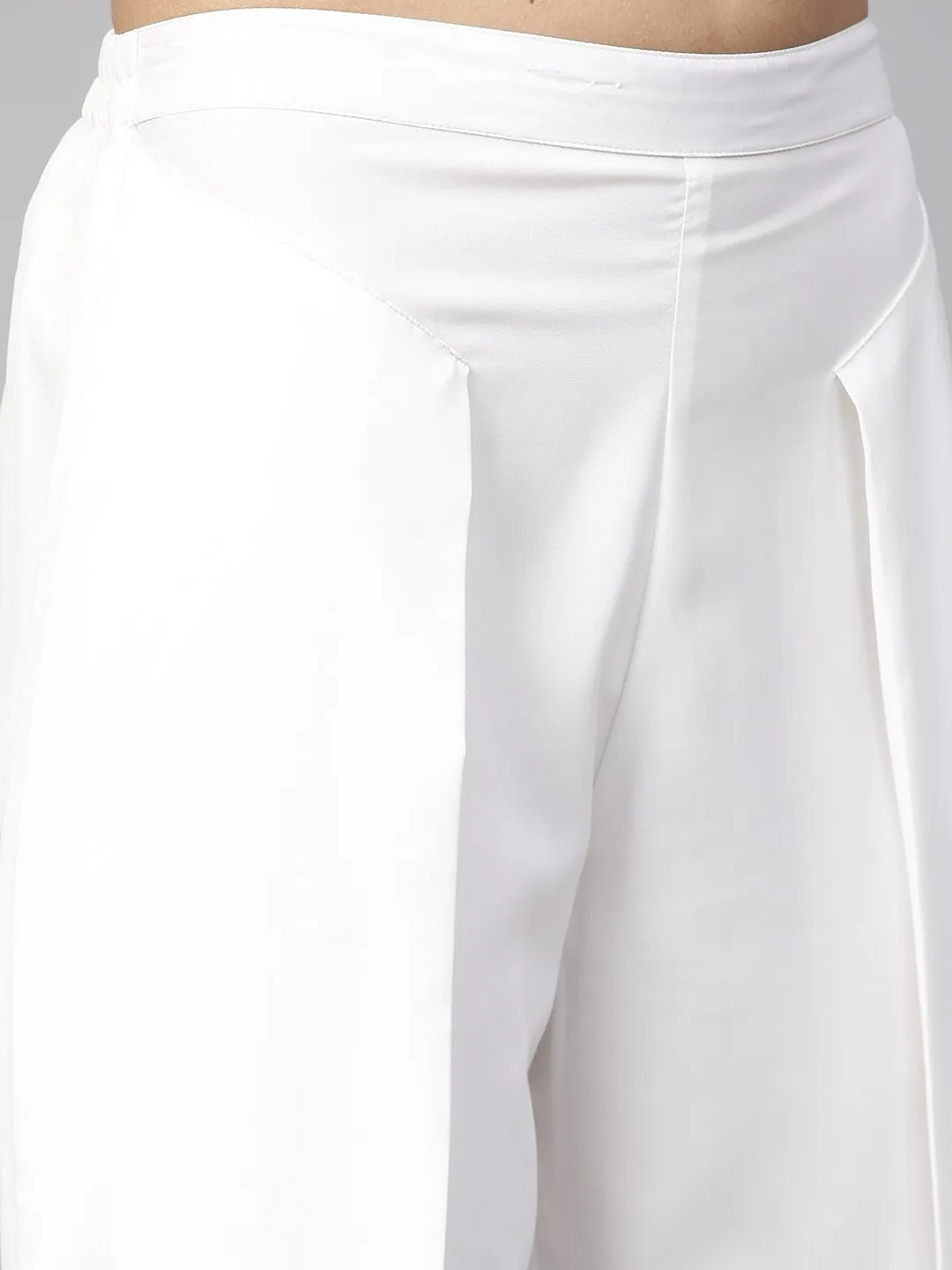 Women Olive Green & White Printed Top With Trousers
